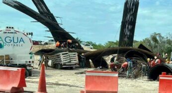 Colapso de estructuras en zona de trabajos del tren maya cerca de Huay Pix, Quintana Roo